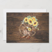 Westerse Zonnebloem Bruidsdouche Landelijke Bruilo Kaart (Achterkant)