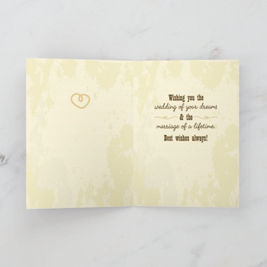 Westerse & zonnebloem bruidssalon wensen kaart (Binnen)