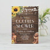 Westerse Zonnebloem Koppels Bruisjpartij Kaart (Staand voorkant)