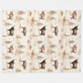 Westerse Zuidwest Dier Hoogland Koe Fleece Deken (Voorkant (Horizontaal))