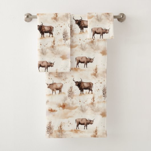 Westerse Zuidwestelijke Dier Schotse Hooglanders K Bad Handdoek (Insitu)