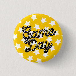 Westerse Zwarte & Gouden Game Day Ronde Button 3,2 Cm