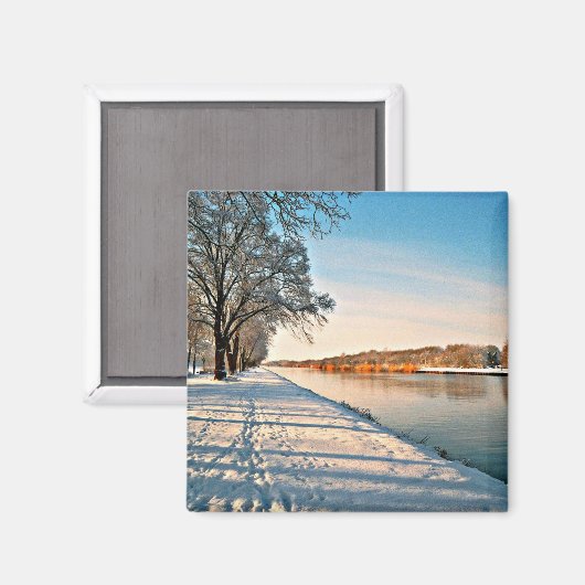 Westfalen Duitsland Winterlandschap Magneet (Voorkant / Achterkant)