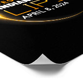 Westfield Indiana Totale Zonsverduistering 2024 Poster (Hoek)