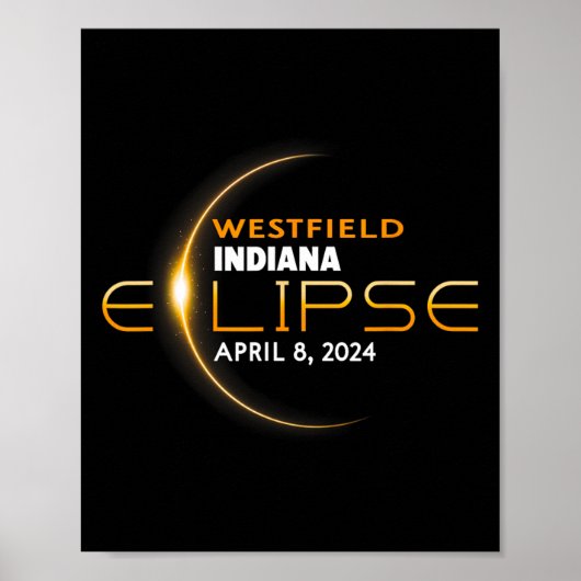 Westfield Indiana Totale Zonsverduistering 2024 Poster (Voorkant)