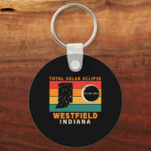  Westfield Indiana Totale Zonsverduistering 2024 Sleutelhanger (Voorkant)