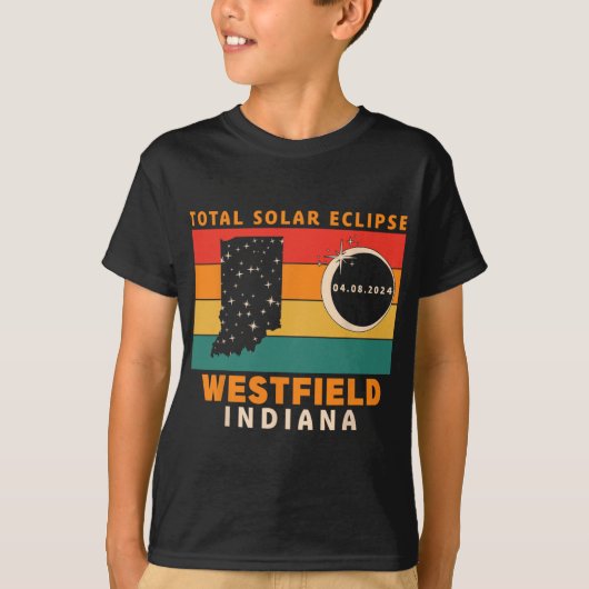 Westfield Indiana Totale Zonsverduistering 2024 T-shirt (Voorkant)