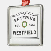 Westfield, MA Holiday Wreath Metal Ornament (Links)
