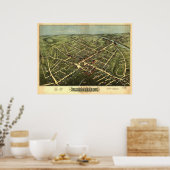 Westfield Massachusetts 1875 Antiek Panoramische K Poster (Keuken)