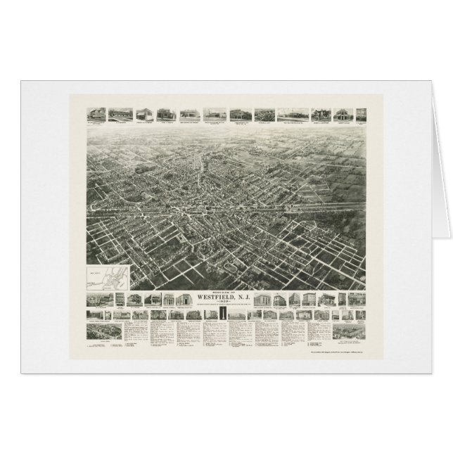 Westfield, NJ Panoramic Map - 1929 (Voorkant Horizontaal)