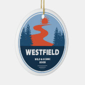 Westfield Wild and Scenic River Massachusetts Keramisch Ornament (Rechts)