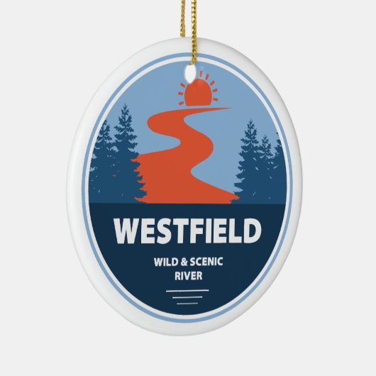 Westfield Wild and Scenic River Massachusetts Keramisch Ornament (Rechts)