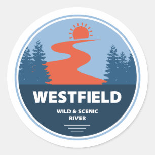 Westfield Wild en Schilderachtig Massachusetts Ronde Sticker