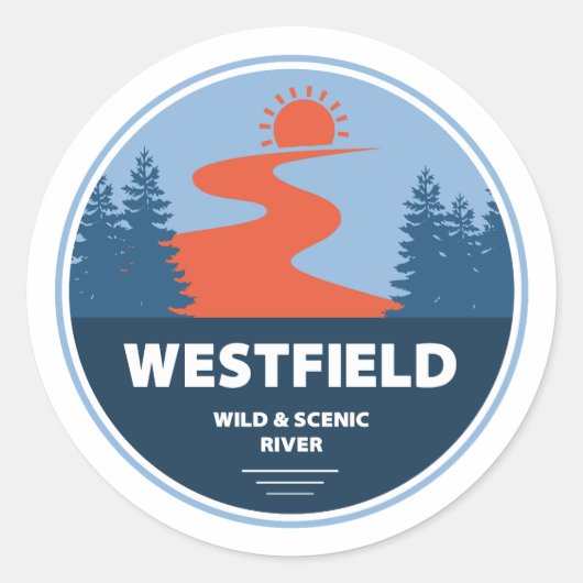 Westfield Wild en Schilderachtig Massachusetts Ronde Sticker (Voorkant)