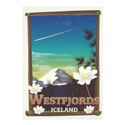 Westfjorden IJsland reisposter Foto Afdruk (Voorkant)