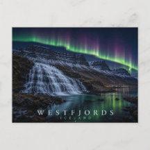 Westfjorden Waterval & Fjord IJsland Aurora