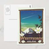 Westfjords IJsland reisposter Briefkaart (Voorkant / Achterkant)