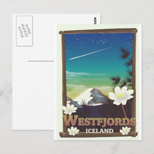 Westfjords IJsland reisposter Briefkaart (Voorkant / Achterkant)