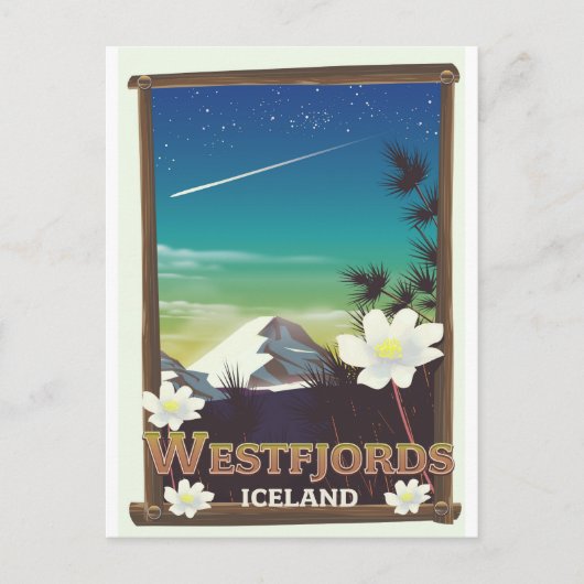 Westfjords IJsland reisposter Briefkaart (Voorkant)