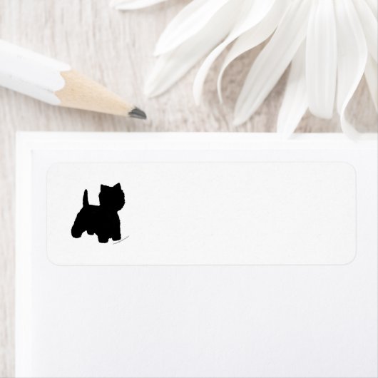 Westie-adreslabel Westie Etiket (Insitu)
