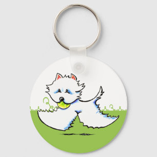 Westie afspeeltijd off-Leash Art™ Sleutelhanger