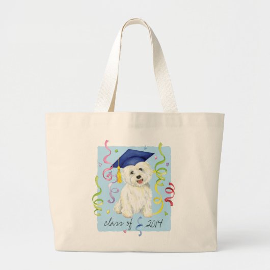 Westie Afstuderen Grote Tote Bag (Voorkant)