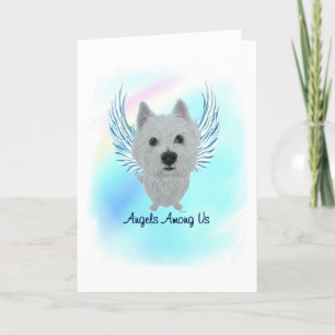 Westie Angel Dog Pet Verlies Sympathie Card Bedankkaart
