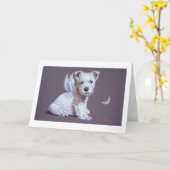 Westie Angel Kaart (Gele Bloem)