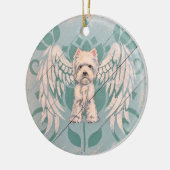 Westie Angel Kerstversiering Keramisch Ornament (Links)