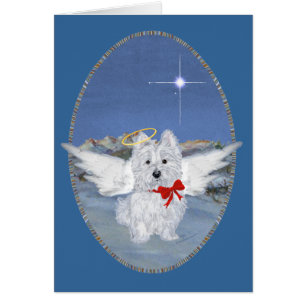 Westie Angel Wenskaart
