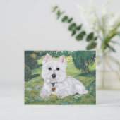 Westie ansichtkaart briefkaart (Staand voorkant)