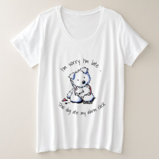 Westie at mijn wekker grote maat t-shirt