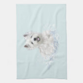 Westie badtijdplezier theedoek (Verticaal)