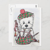 Westie Bagpipes Briefkaart (Voorkant / Achterkant)