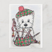 Westie Bagpipes Briefkaart (Voorkant)