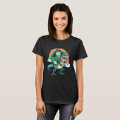 Westie Beer Dino Rex Horn Rainbow Dog T-shirt (Voorkant volledig)