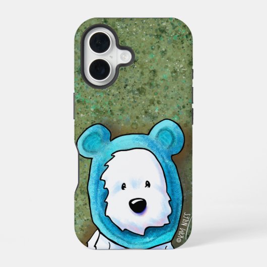 Westie Beer iPhone Case 16 Hoesje (Achterkant)