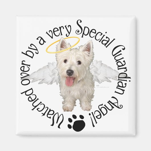 Westie Beschermengelen Magneet (Voorkant)