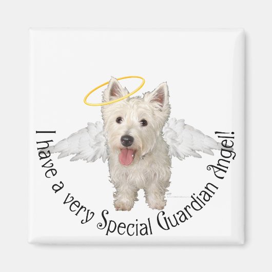 Westie Beschermengelen Magneet (Voorkant)