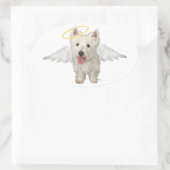 Westie Beschermengelen Ovale Sticker (Tas)