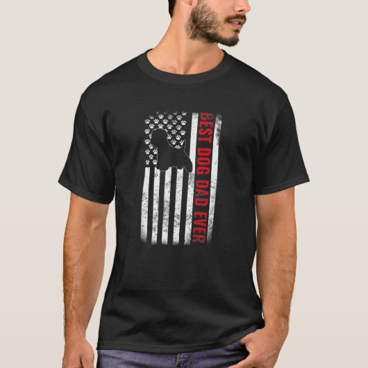 Westie Beste Hondenvader Ooit Amerikaanse Vlag Man T-shirt (Voorkant)