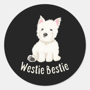 Westie Bestie West Highland White Terrier Ronde Sticker