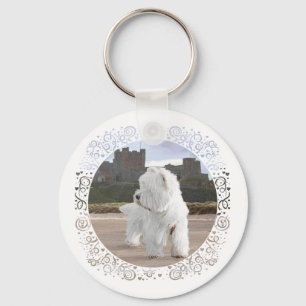 Westie bij Bamburgh Castle Sleutelhanger