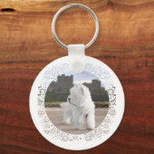 Westie bij Bamburgh Castle Sleutelhanger (Voorkant)