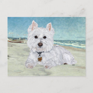 Westie bij de Beach Briefkaart