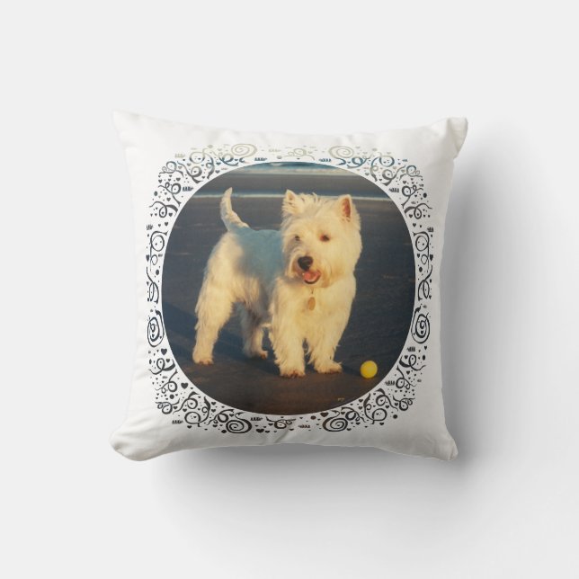 Westie bij de Oceaan KUSSEN (Voorkant)