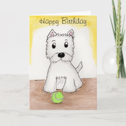 Westie Birthday art kaart vriend echtgenote e.d. (Voorkant)