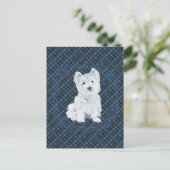 Westie Black Watch Tartan Briefkaart (Staand voorkant)