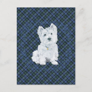 Westie Black Watch Tartan Briefkaart