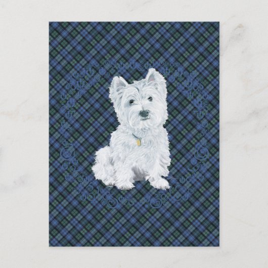 Westie Black Watch Tartan Briefkaart (Voorkant)